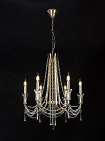 Armand French Gold Crystal Ceiling Lights Diyas Multi Arm Crystal Fittings